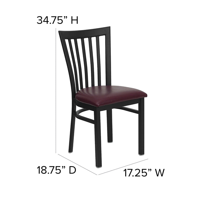 Black School Chair-Burg Seat