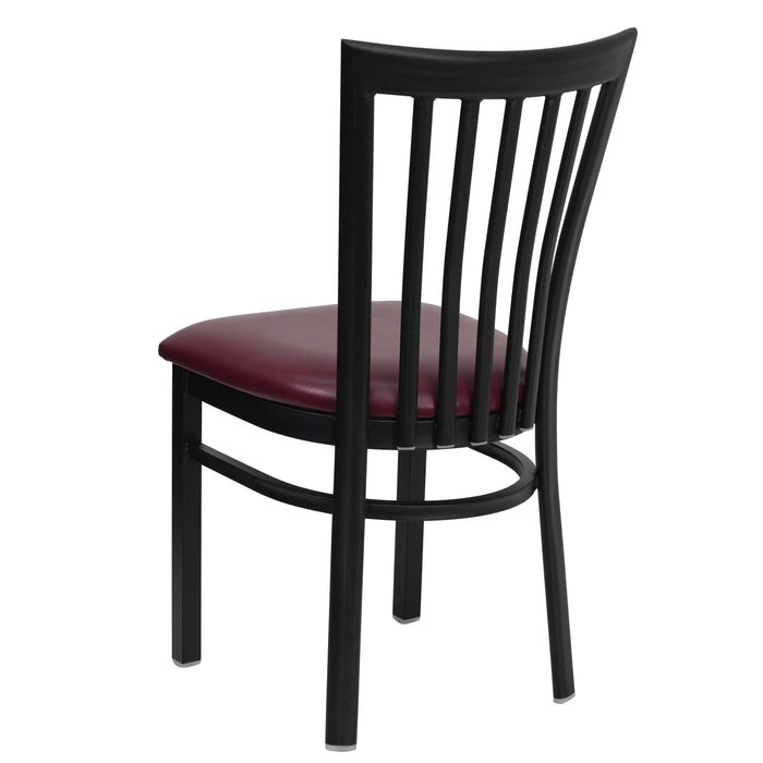 Black School Chair-Burg Seat
