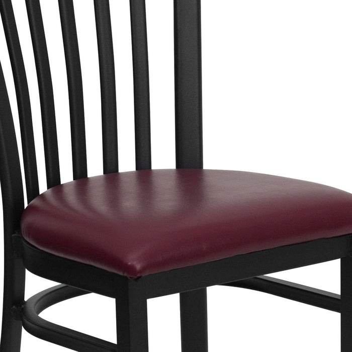 Black School Chair-Burg Seat