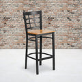 Black Window Stool-Nat Seat