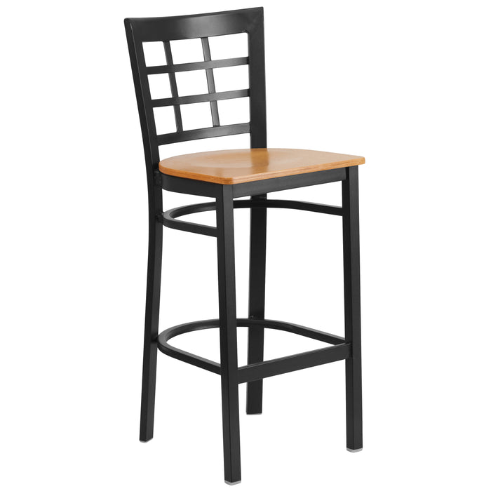 Black Window Stool-Nat Seat