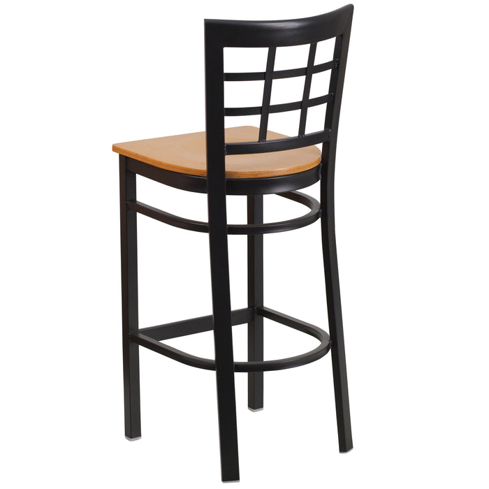 Black Window Stool-Nat Seat