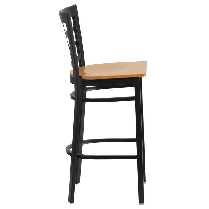 Black Window Stool-Nat Seat