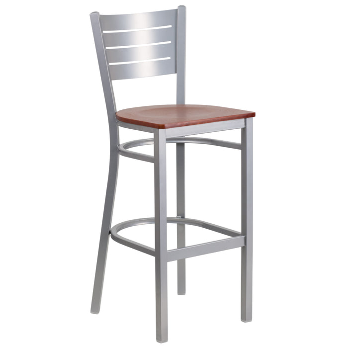 Silver Slat Stool-Chy Seat