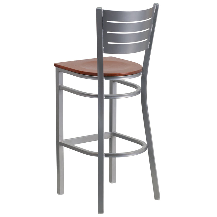 Silver Slat Stool-Chy Seat