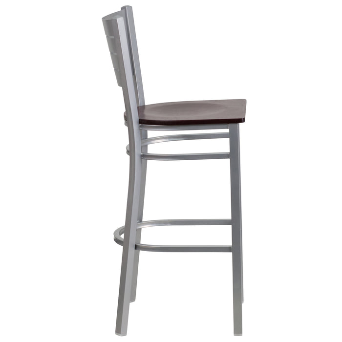 Silver Slat Stool-Mah Seat