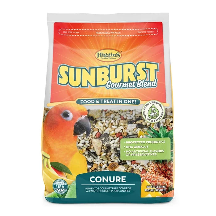 Higgins Sunburst Gourmet Blend Conure Bird Food 3lbs.