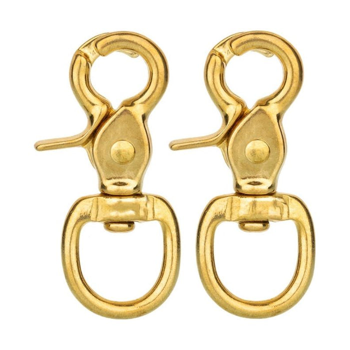 Horse Tack Brass-Plated Trigger Snap Square Eye 2-1/2" Loop Eye