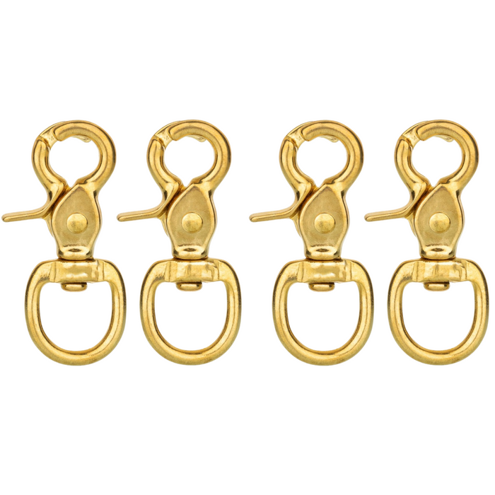 Horse Tack Brass-Plated Trigger Snap Square Eye 2-1/2" Loop Eye
