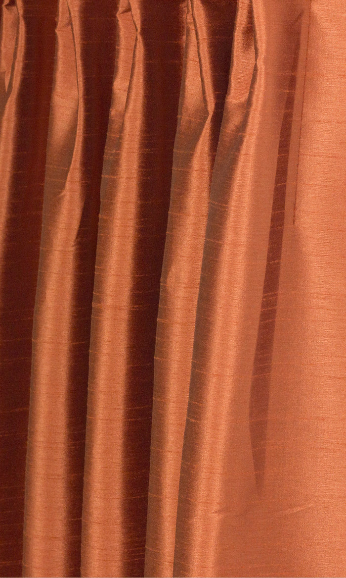 Faux Silk Window Treatments Fabric By the Metre (Red/ Orange)