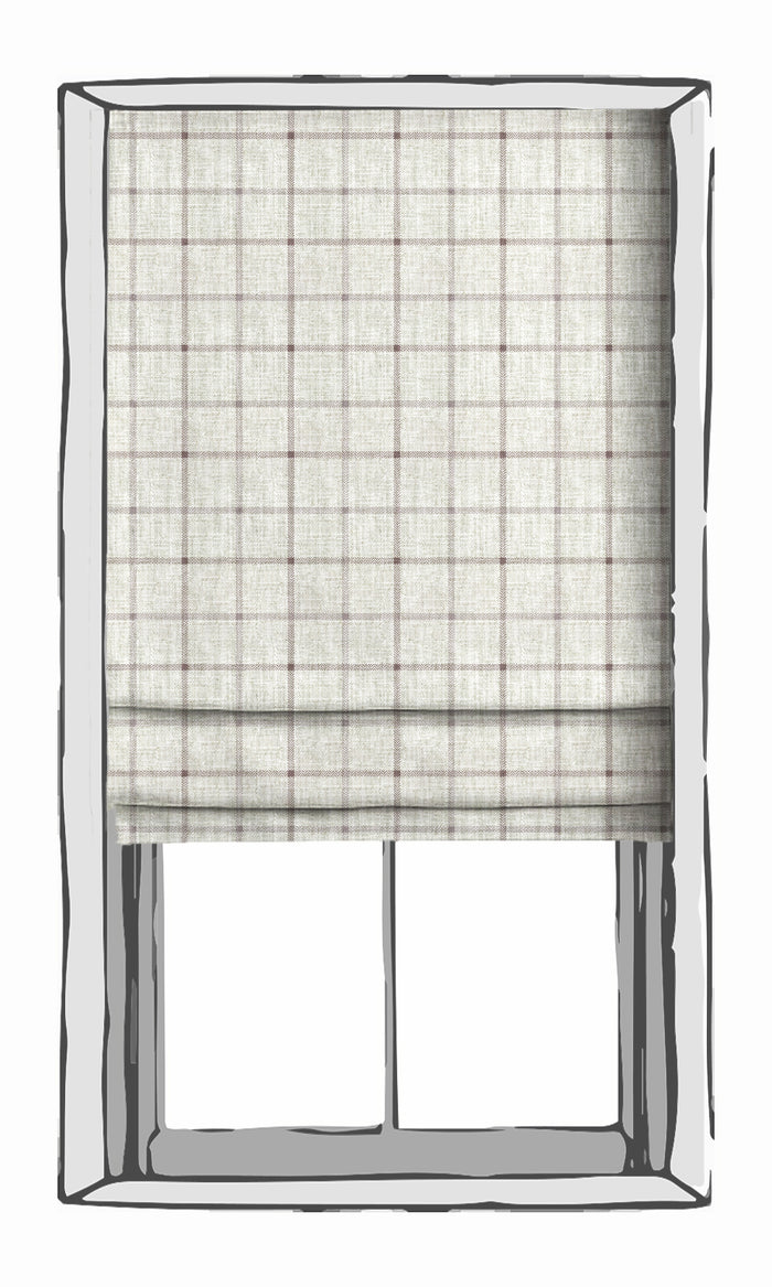 Check Patterned Curtains for Living, Bedroom, Kitchen, Bathroom (Oatmeal White)
