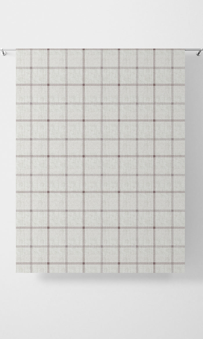 Check Patterned Curtains (Oatmeal White) Extra Long Short Wide
