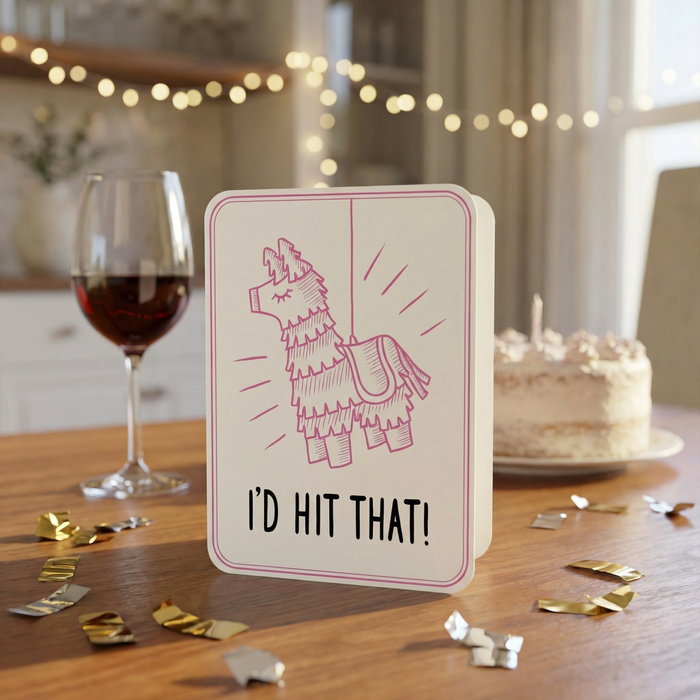 I'd Hit That! Deluxe Piñata Greeting Card with Sticker | Cute Sexy Romance Card