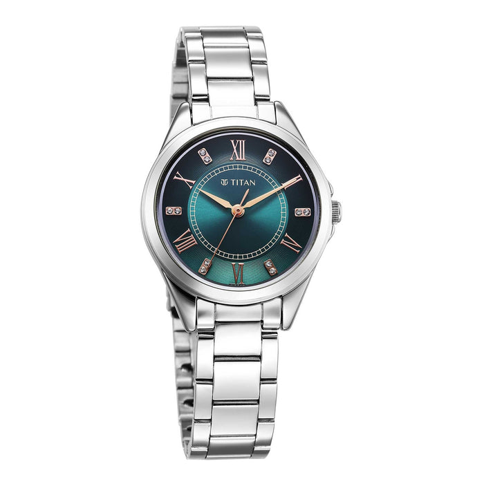 Karishma Radiance Women’s Watch 2565SM04 – Green Dial, Brass Case, Stainless Steel Strap, Quartz, Mineral Glass