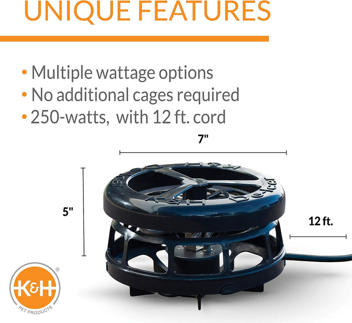 K&H Thermo-Pond 250W Pond Heater Deicer Thermostat Floating or Submersible