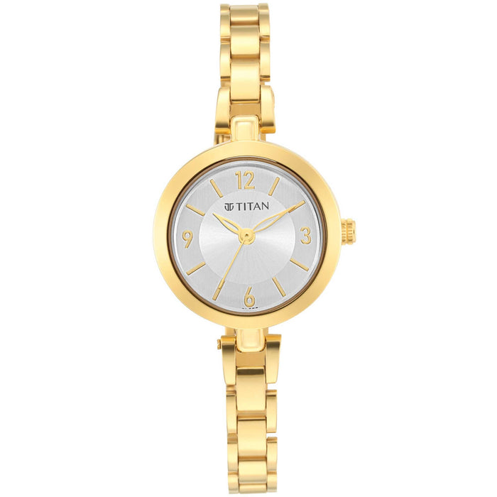 Lagan Silver Dial Metal Strap Watch 2598YM04