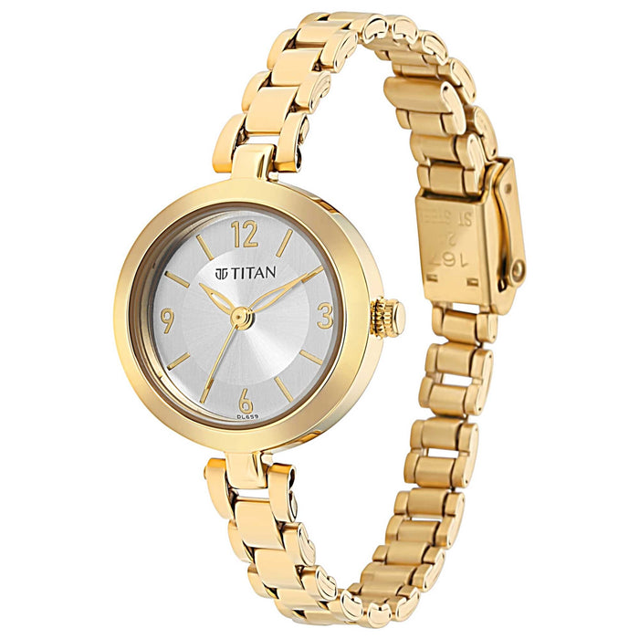 Lagan Silver Dial Metal Strap Watch 2598YM04