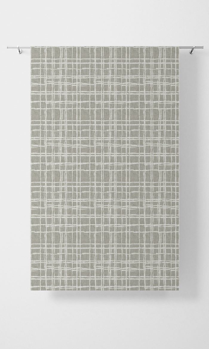 Abstract Patterned Home Textile Fabric Material By the Metre (Grey/ White)