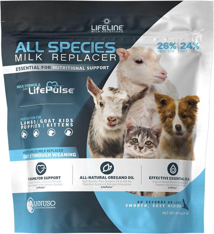 Lifeline All Species 4 Lb Milk Replacer 26% Protein Kittens Puppies Lambs