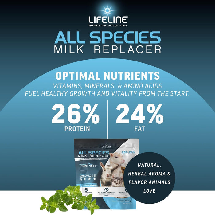 Lifeline All Species 4 Lb Milk Replacer 26% Protein Kittens Puppies Lambs