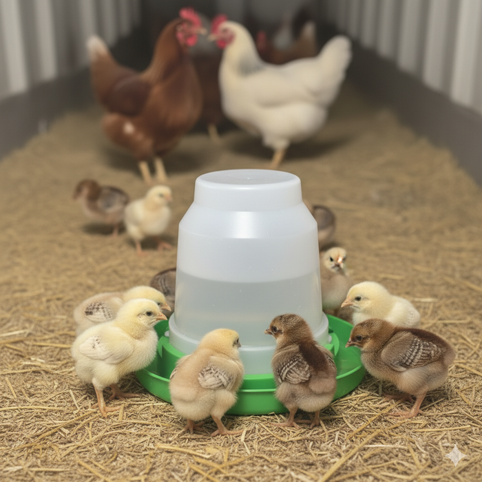 Little Giant 1 Gal Poultry Nesting Jug Green Waterer Set + Layer Boost Bundle