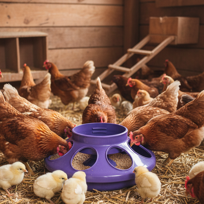 Little Giant 1 Qt Plastic Chick Feeder Jar & Base Set Purple Baby Poultry