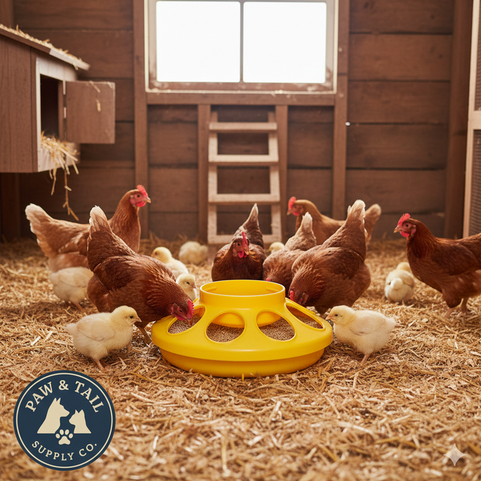 Little Giant 1 Qt Plastic Chick Feeder Jar & Base Set Yellow Baby Poultry