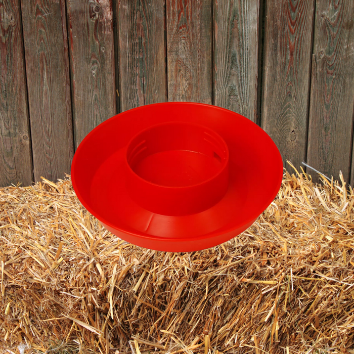 Little Giant 1 Quart Chick Jar & Waterer Base Set Red Baby Poultry Drinker