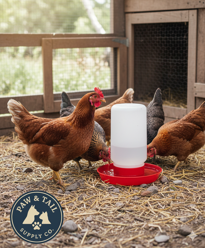Little Giant 1 Quart Chick Jar & Waterer Base Set Red Baby Poultry Drinker