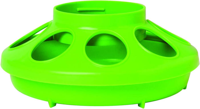 Little Giant 1 Quart Plastic Chick Feeder Jar & Base Set Green Baby Poultry