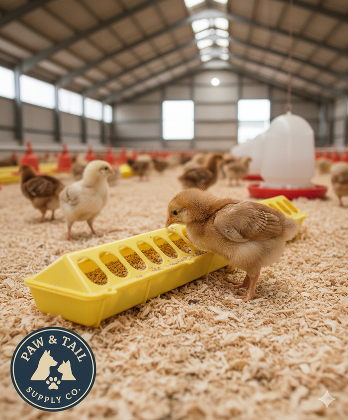 Little Giant 20" Plastic Flip-Top Poultry Ground Feeder, Yellow Easy Access for Chickens