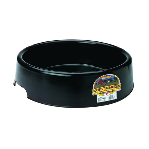 Little Giant 3 Gallon Plastic Pan Feeder Black Low Profile Livestock Feeder