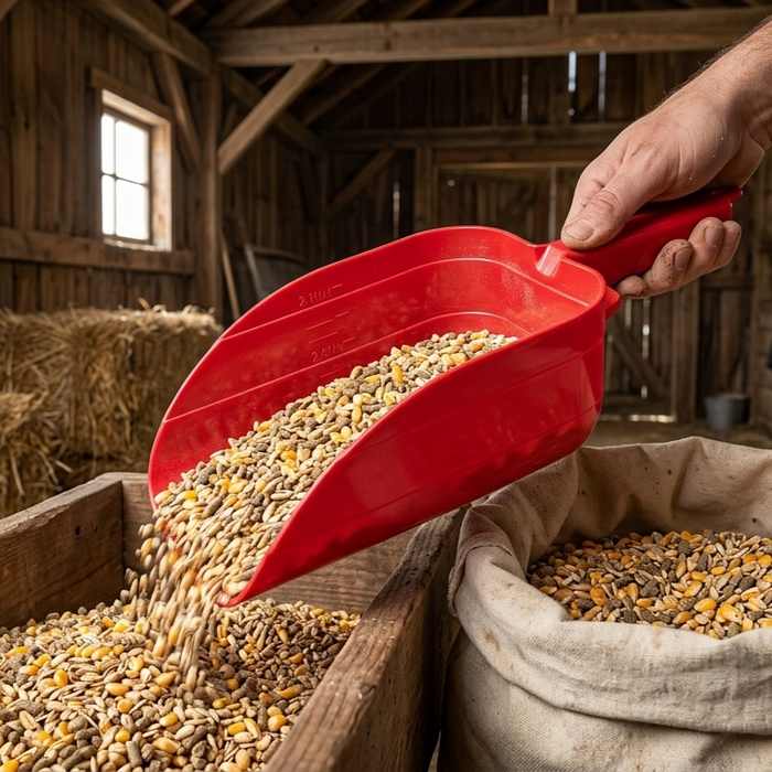 Little Giant 5 Pint Plastic Utility Scoop Red Feed Grain Food Scoop