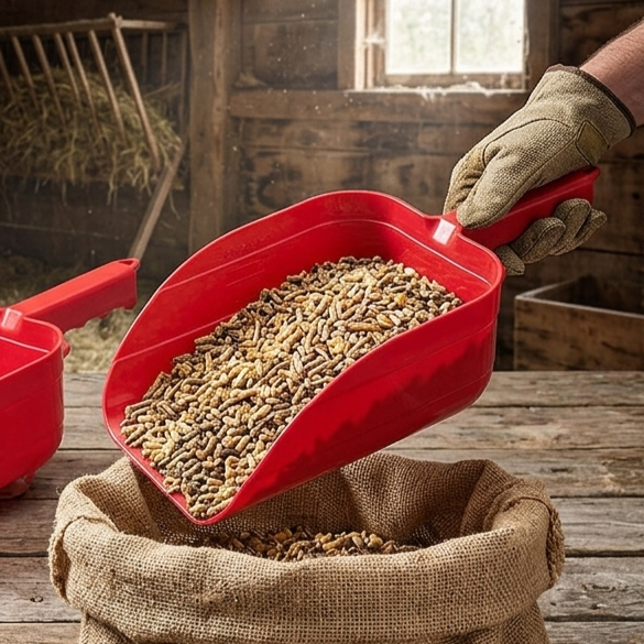 Little Giant 5 Pint Plastic Utility Scoop Red Feed Grain Food Scoop