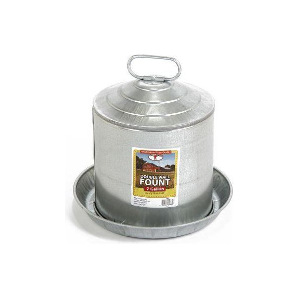 Little Giant Double Wall Metal Poultry Fount 2 Gallon Little Giant