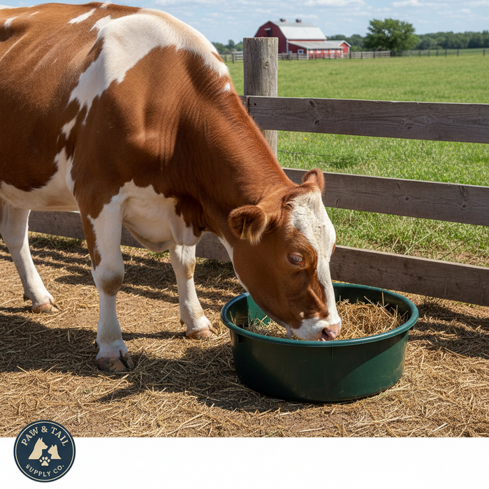 Little Giant DuraFlex Utility Feed Pan 5 Quart Green Livestock Pet Durable
