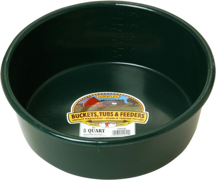 Little Giant DuraFlex Utility Feed Pan 5 Quart Green Livestock Pet Durable