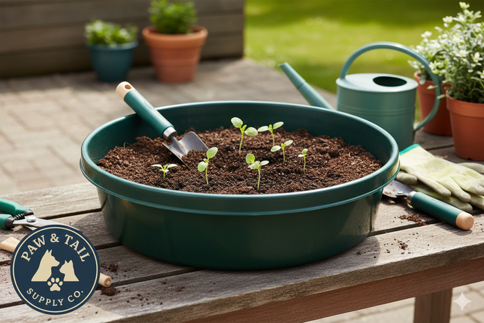 Little Giant DuraFlex Utility Feed Pan 5 Quart Green Livestock Pet Durable