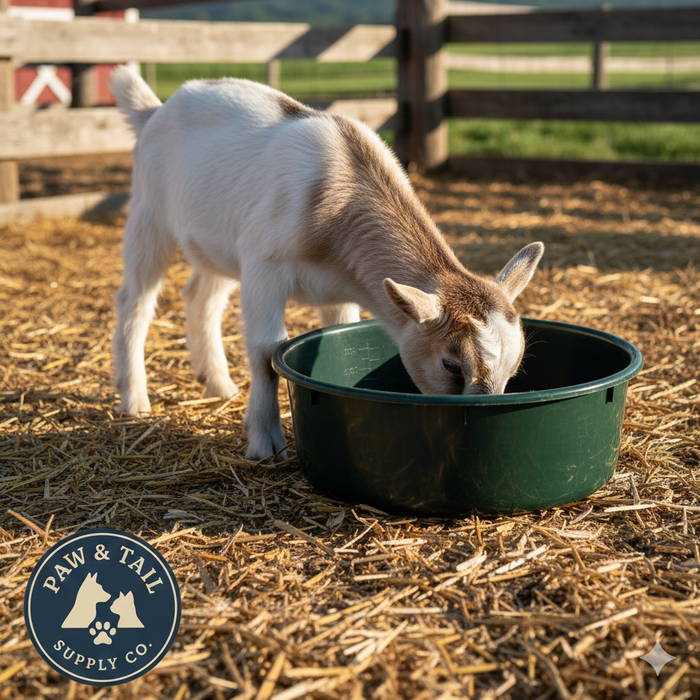 Little Giant DuraFlex Utility Feed Pan 5 Quart Green Livestock Pet Durable