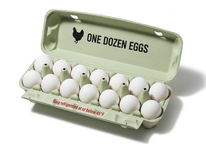 Little Giant Egg Cartons Solid Top 100% Recycled Paper Stackable 12-Pack