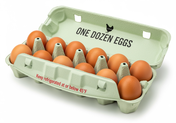 Little Giant Egg Cartons Solid Top 100% Recycled Paper Stackable 12-Pack