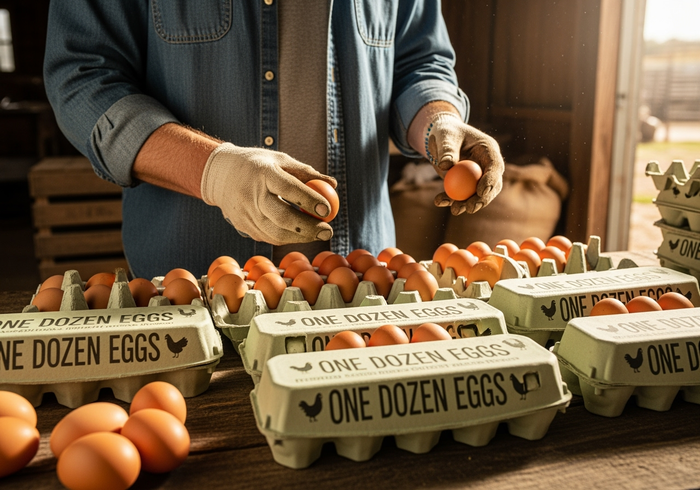 Little Giant Egg Cartons Solid Top 100% Recycled Paper Stackable 36-Pack