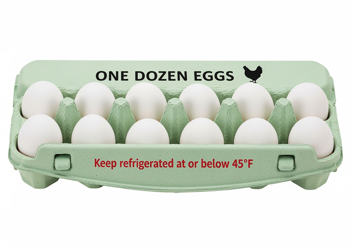 Little Giant Egg Cartons Solid Top 100% Recycled Paper Stackable 36-Pack