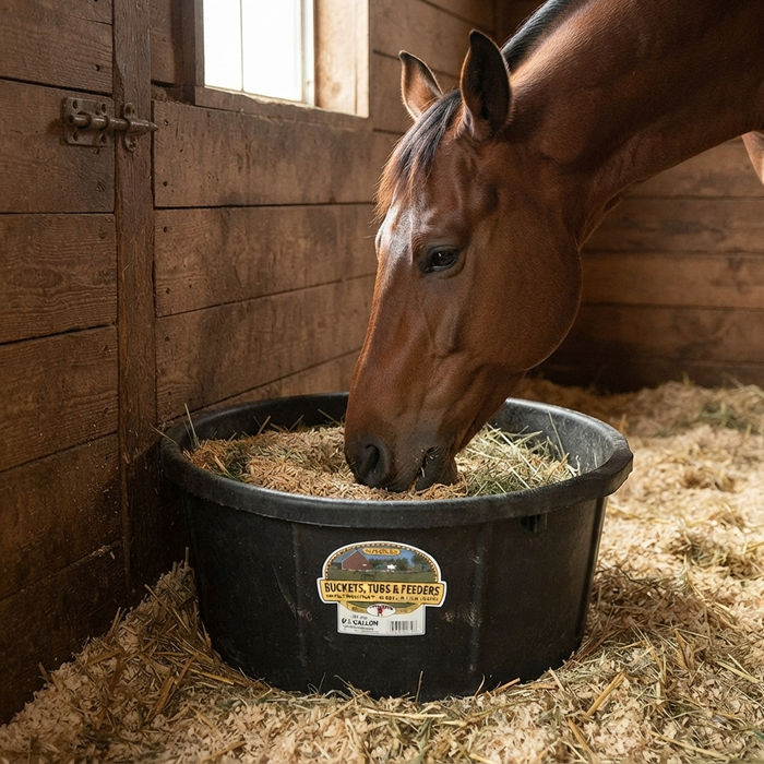 Little Giant Heavy Duty Rubber Feed Pan Livestock Tub 6.5 Gallon