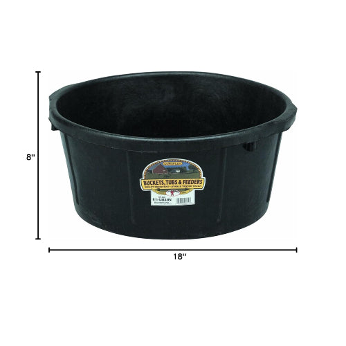 Little Giant Heavy Duty Rubber Feed Pan Livestock Tub 6.5 Gallon