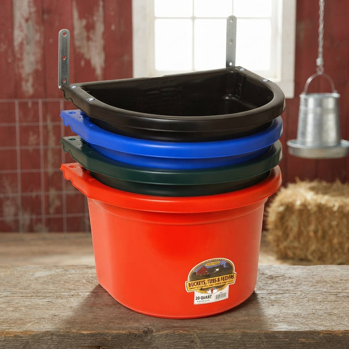 Little Giant Livestock Plastic Fence Feeder 20-Quart 5 Gallon Assorted Colors