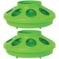 Little Giant Plastic Baby Chick Feeder Bases 1Qt, Green 2-Pack Little Giant