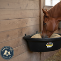 Little Giant Plastic Corner Feeder 26 Quart Space-Saving Livestock Feed, Black