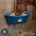 Little Giant Plastic Corner Feeder 26 Quart Space-Saving Livestock Feed, Blue