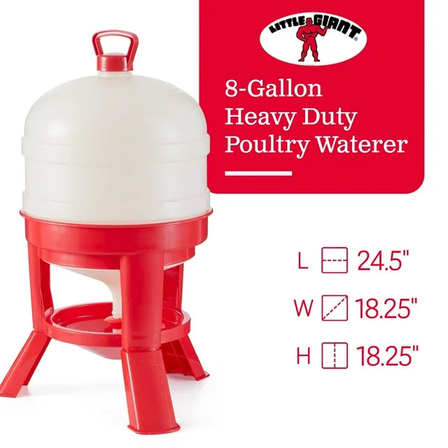 Little Giant Plastic Poultry Dome Waterer 8 Gallon Top Fill Chicken Waterer